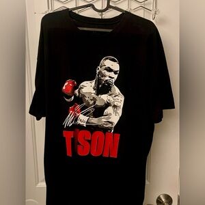 Black Graphic T-Shirt with Red Accents